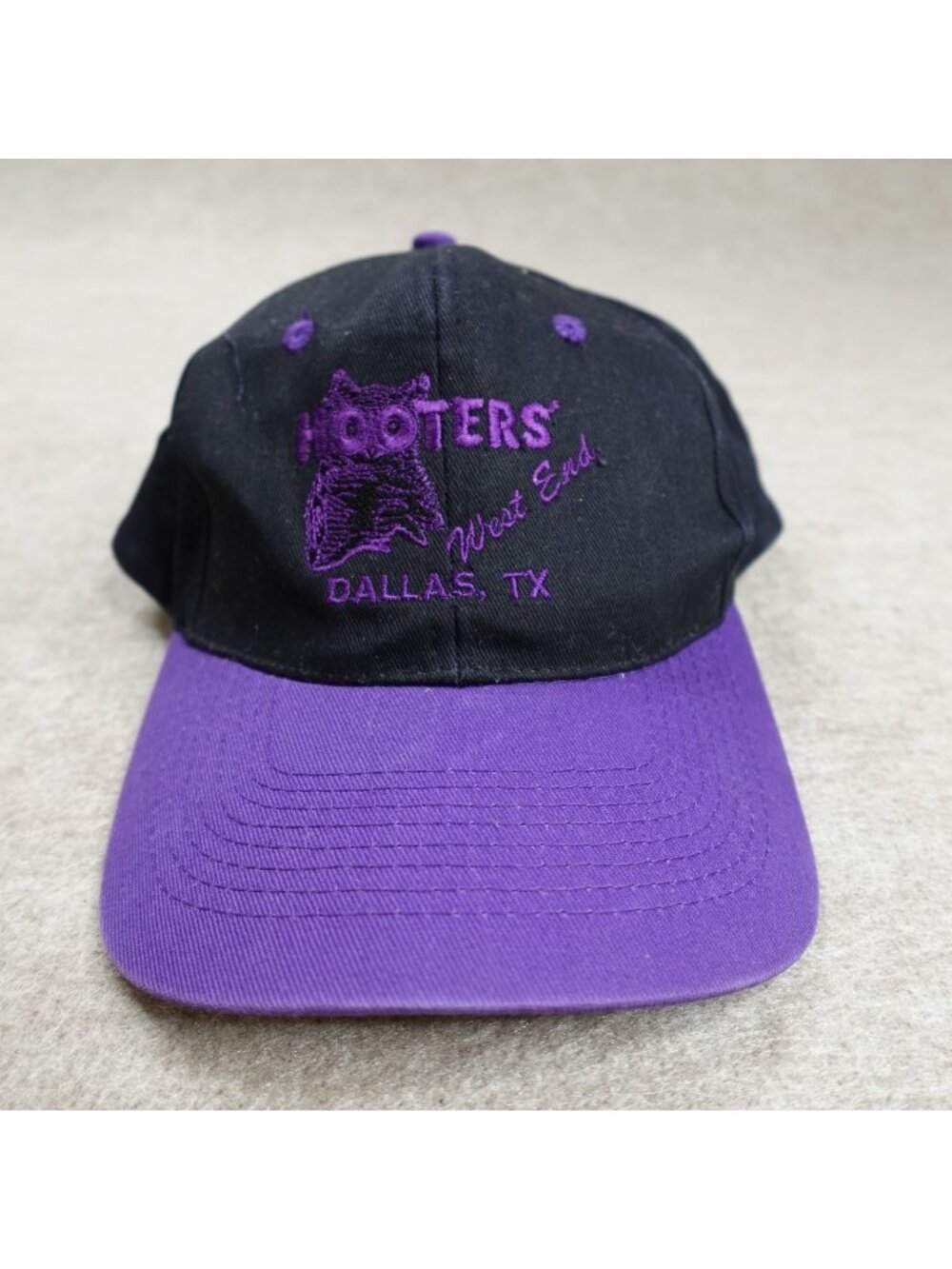 Hooters Hat Black Purple Snapback Dallas Texas West End